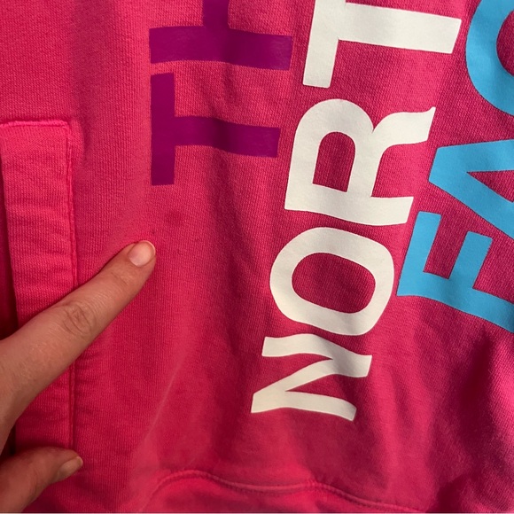 L/G the North Face pink kangaroo pullover hoodie - Picture 2 of 8